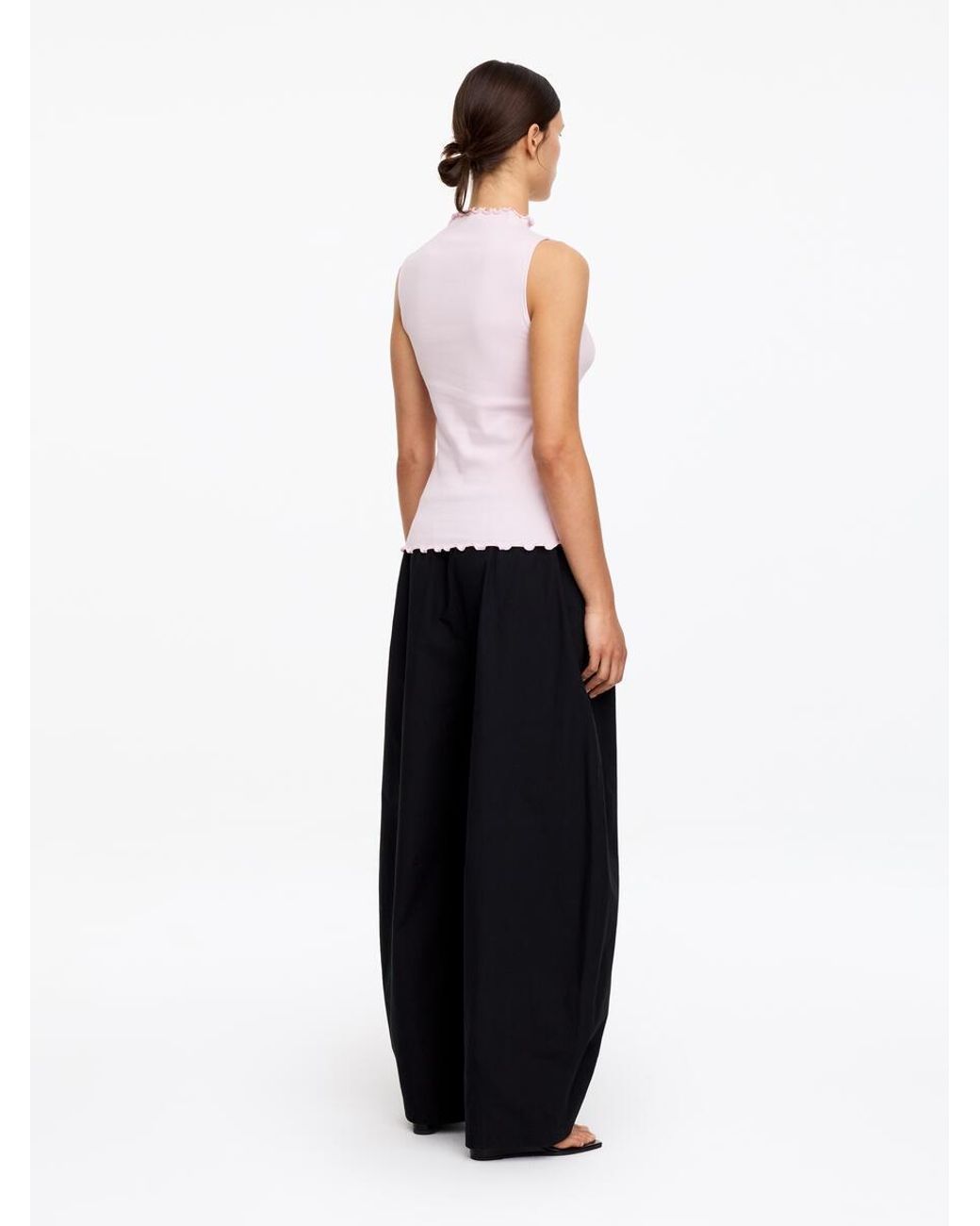 ARKET White Mock-Neck Ribbed Top