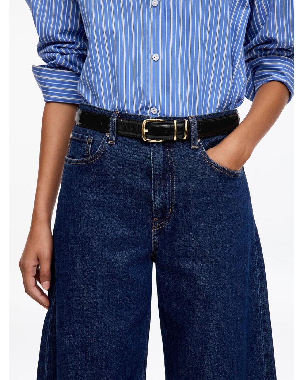 ARKET Blue Leather Belt
