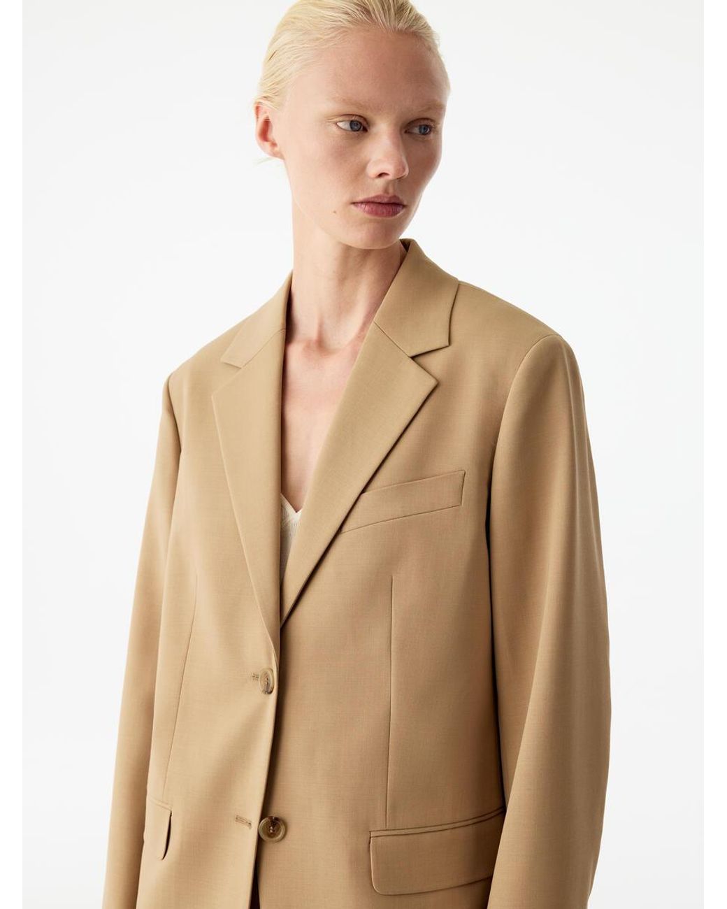 ARKET Natural Wool-Blend Oversized Blazer