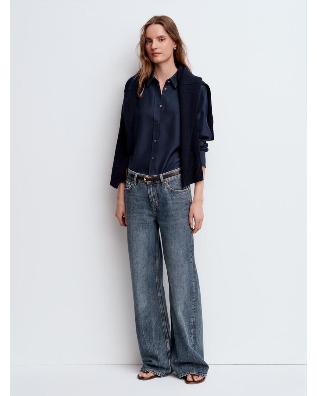 ARKET Blue Silk Shirt