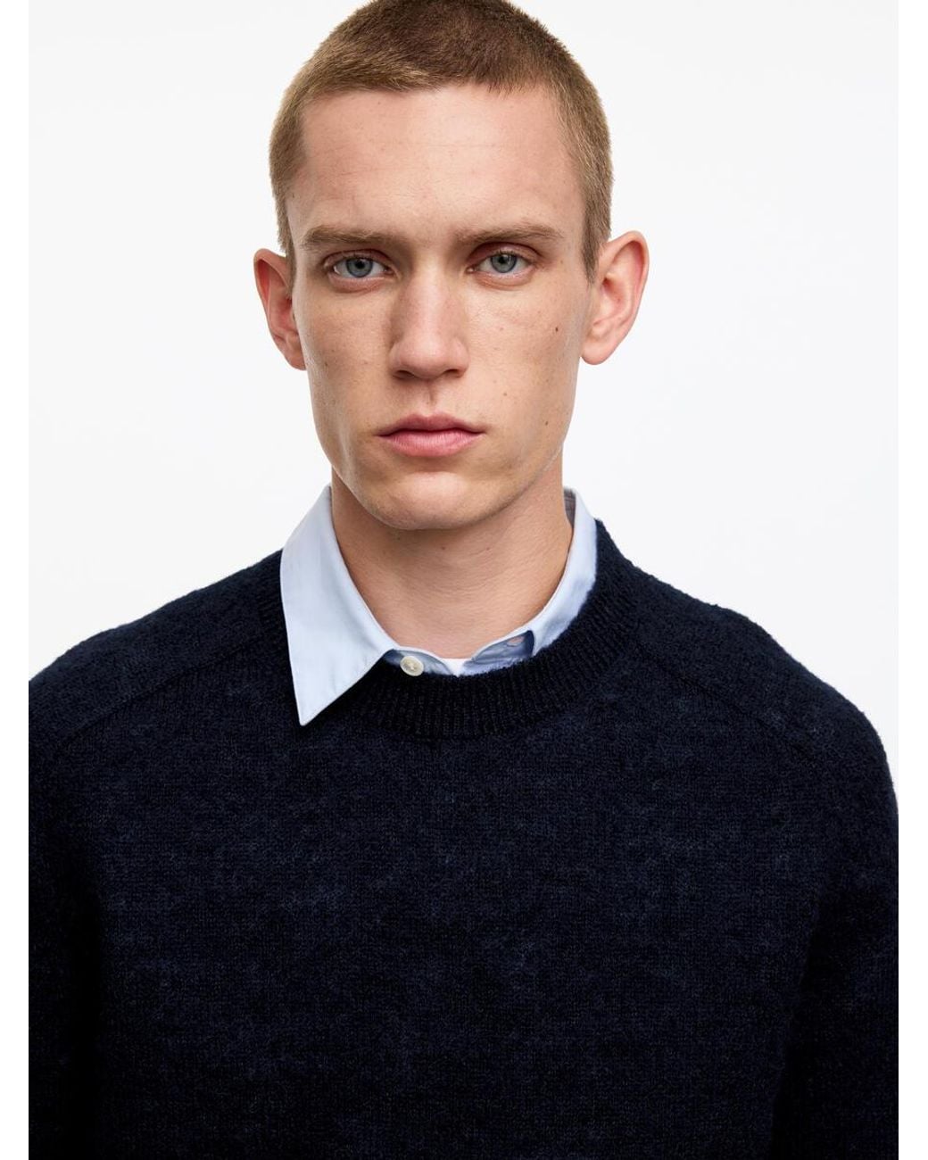 ARKET Blue Brushed Wool Jumper for men