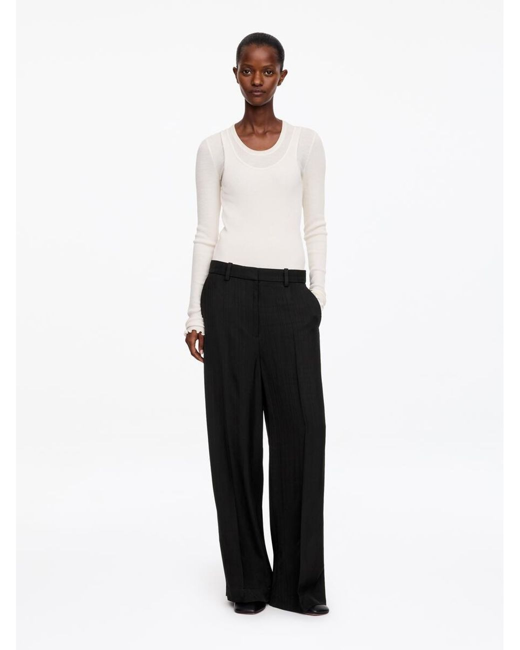 ARKET White Relaxed Tailored Trousers