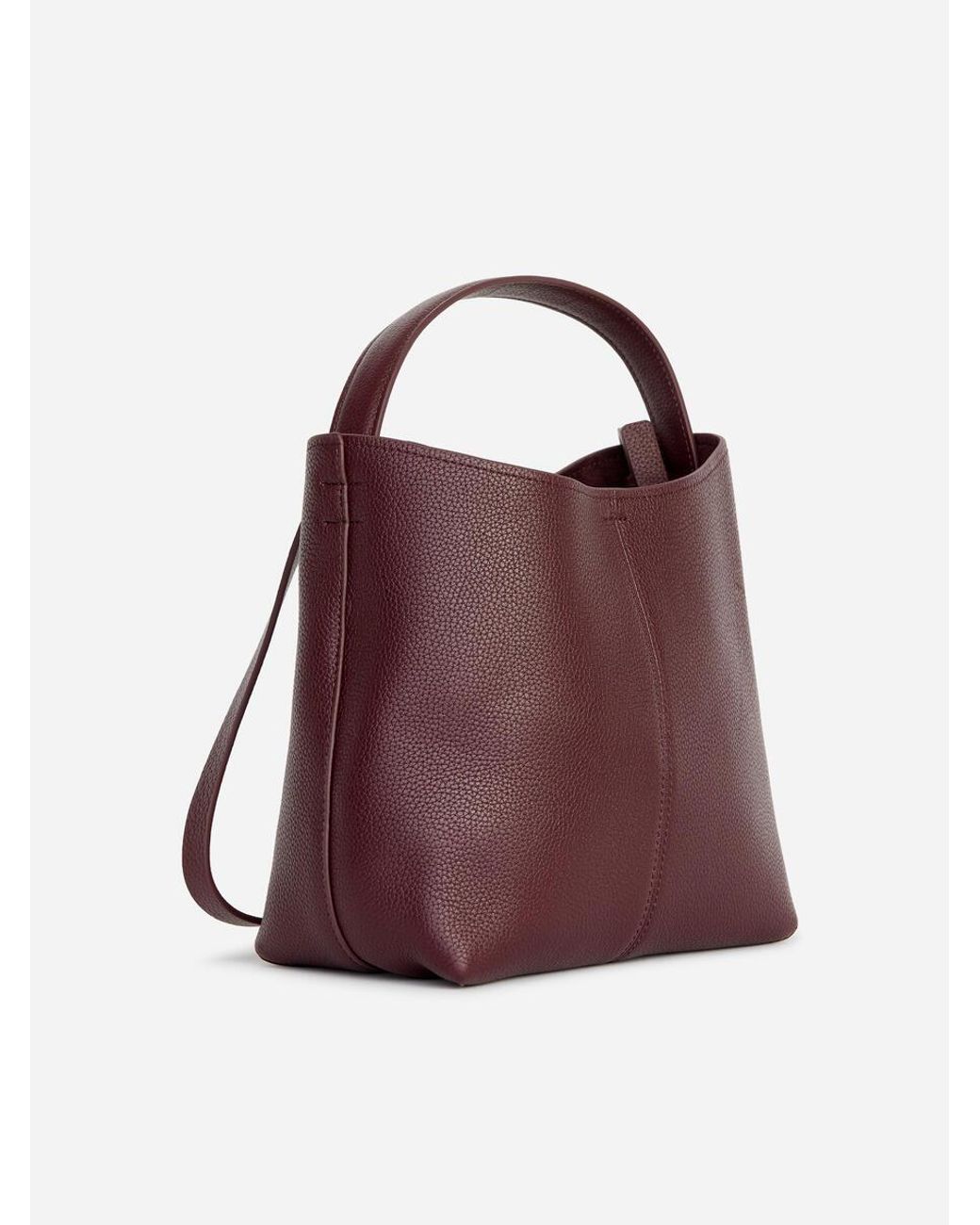 ARKET Brown Small Leather Bucket Bag