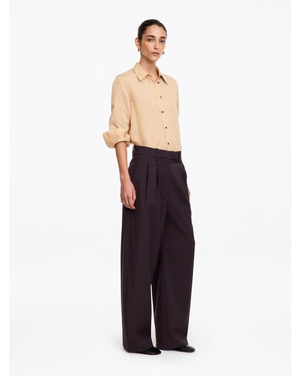 ARKET Purple Wide Tailored Trousers