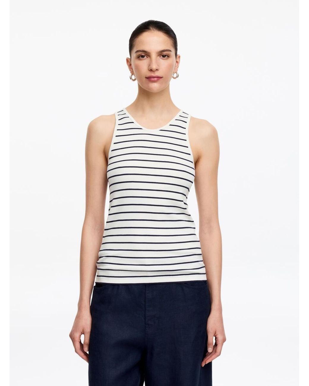 ARKET White Ribbed Tank Top