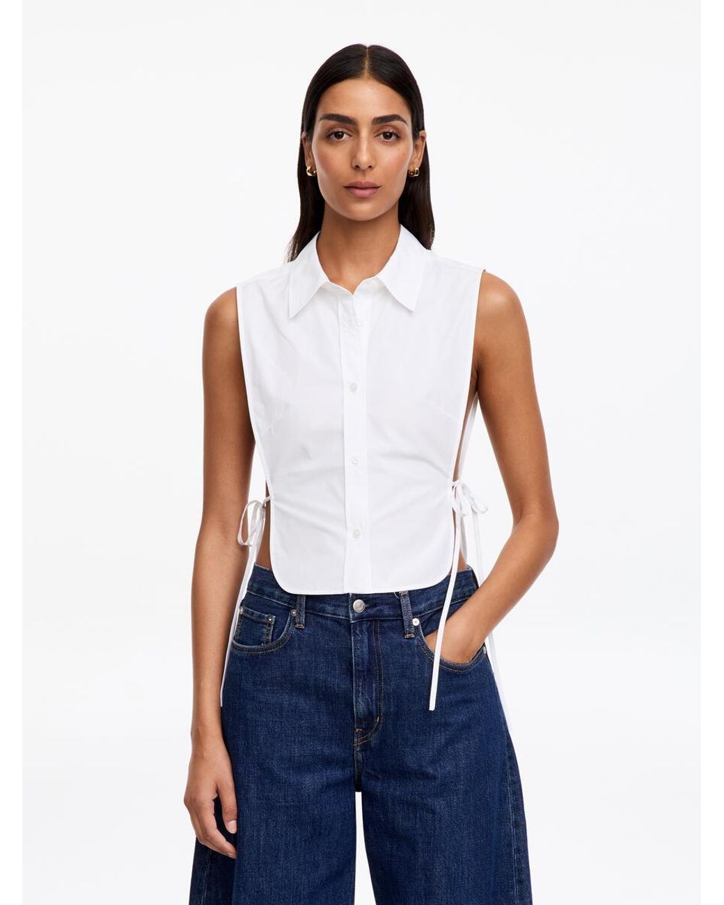 ARKET White Cotton Bib Shirt