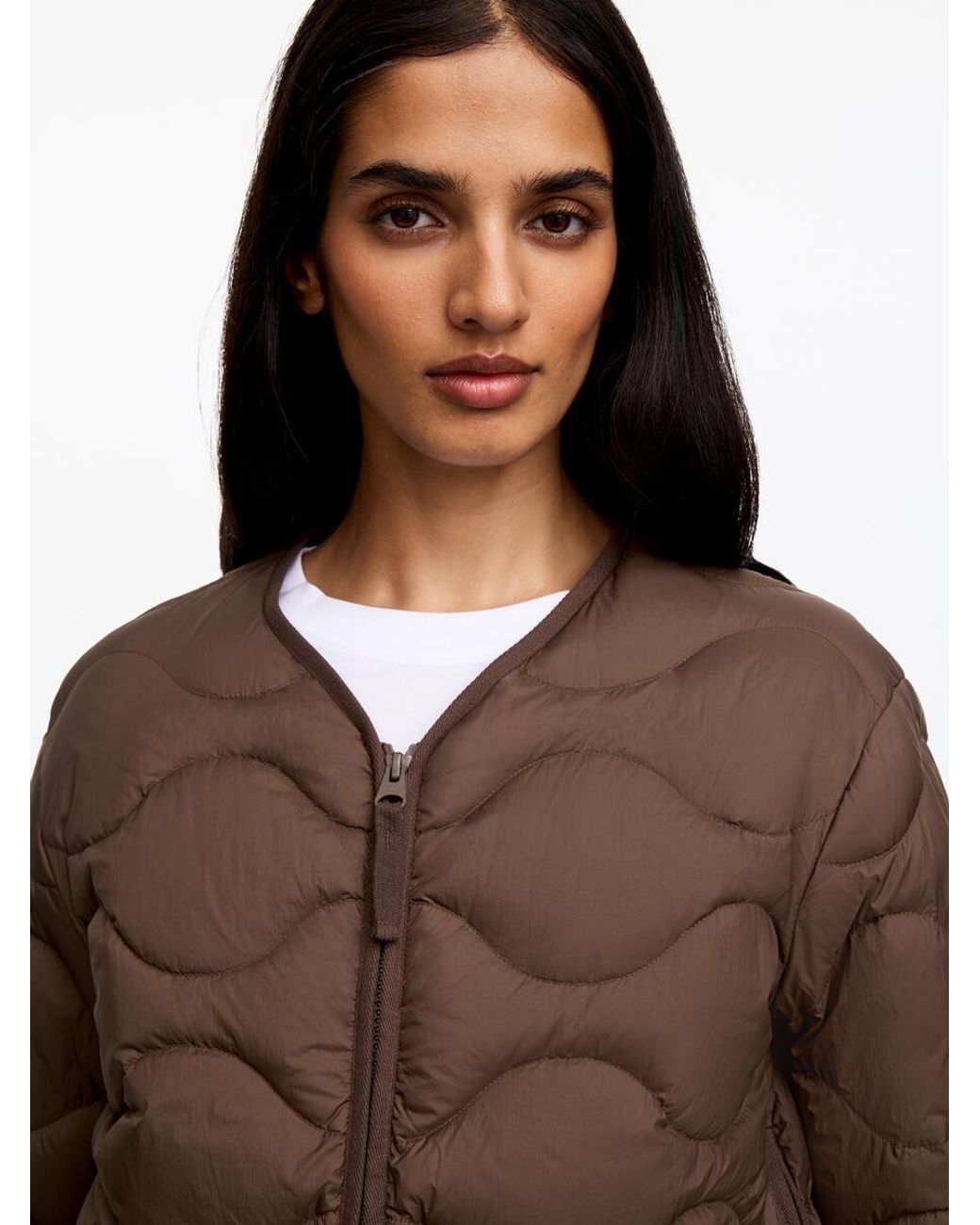 ARKET Brown Re:Down Quilted Liner Jacket