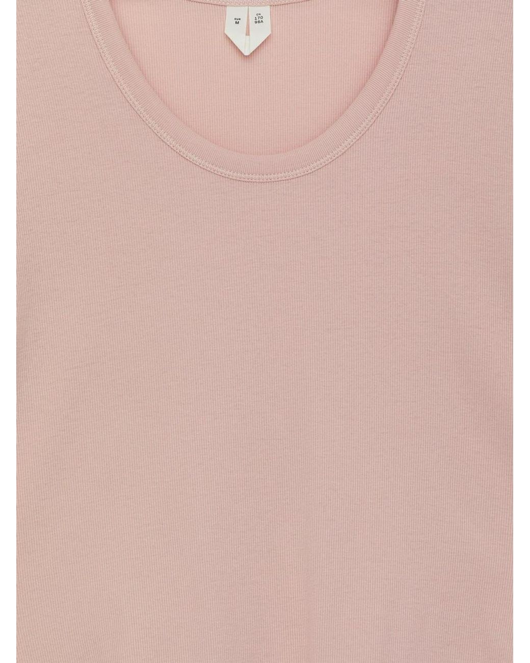 ARKET Pink Ribbed T-Shirt