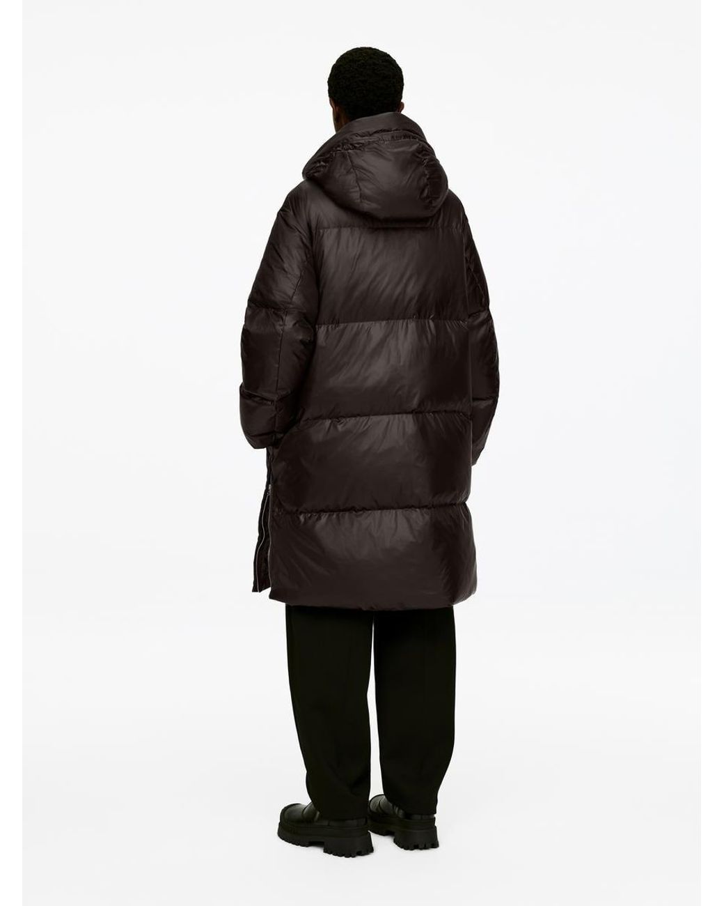 ARKET Black Upcycled Down Long Coat