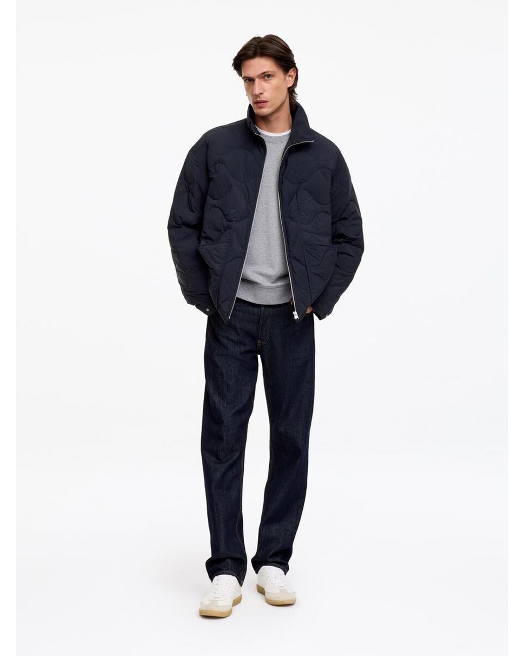 ARKET Blue Quilted Down Jacket for men