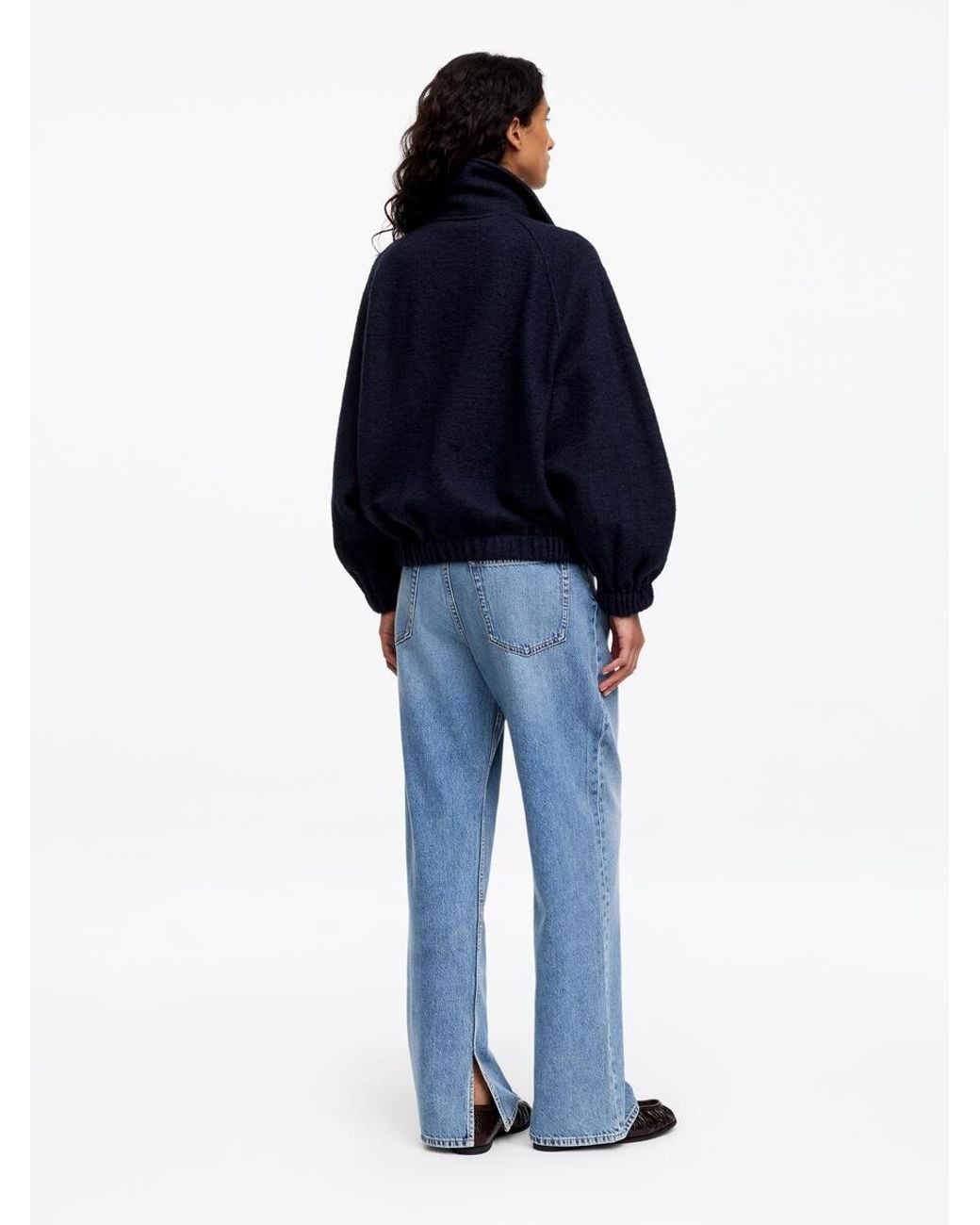 ARKET Blue Boiled Wool Jacket