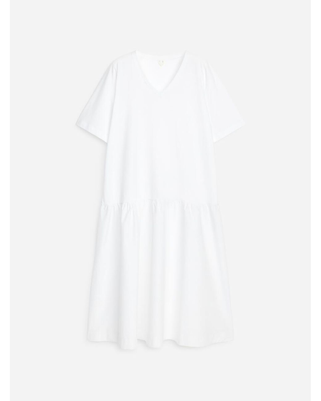 ARKET White V-Neck Midi Dress