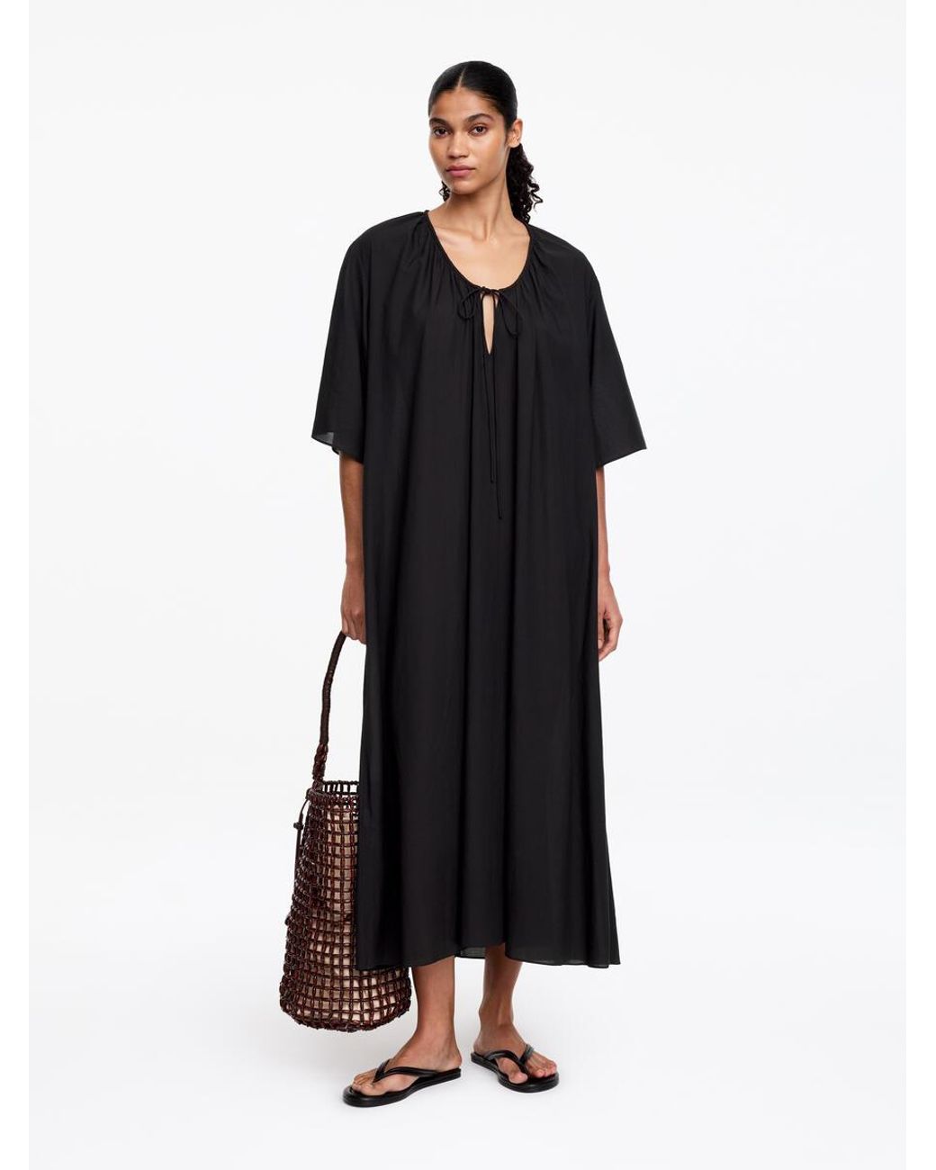 ARKET Black Lyocell Blend Beach Dress