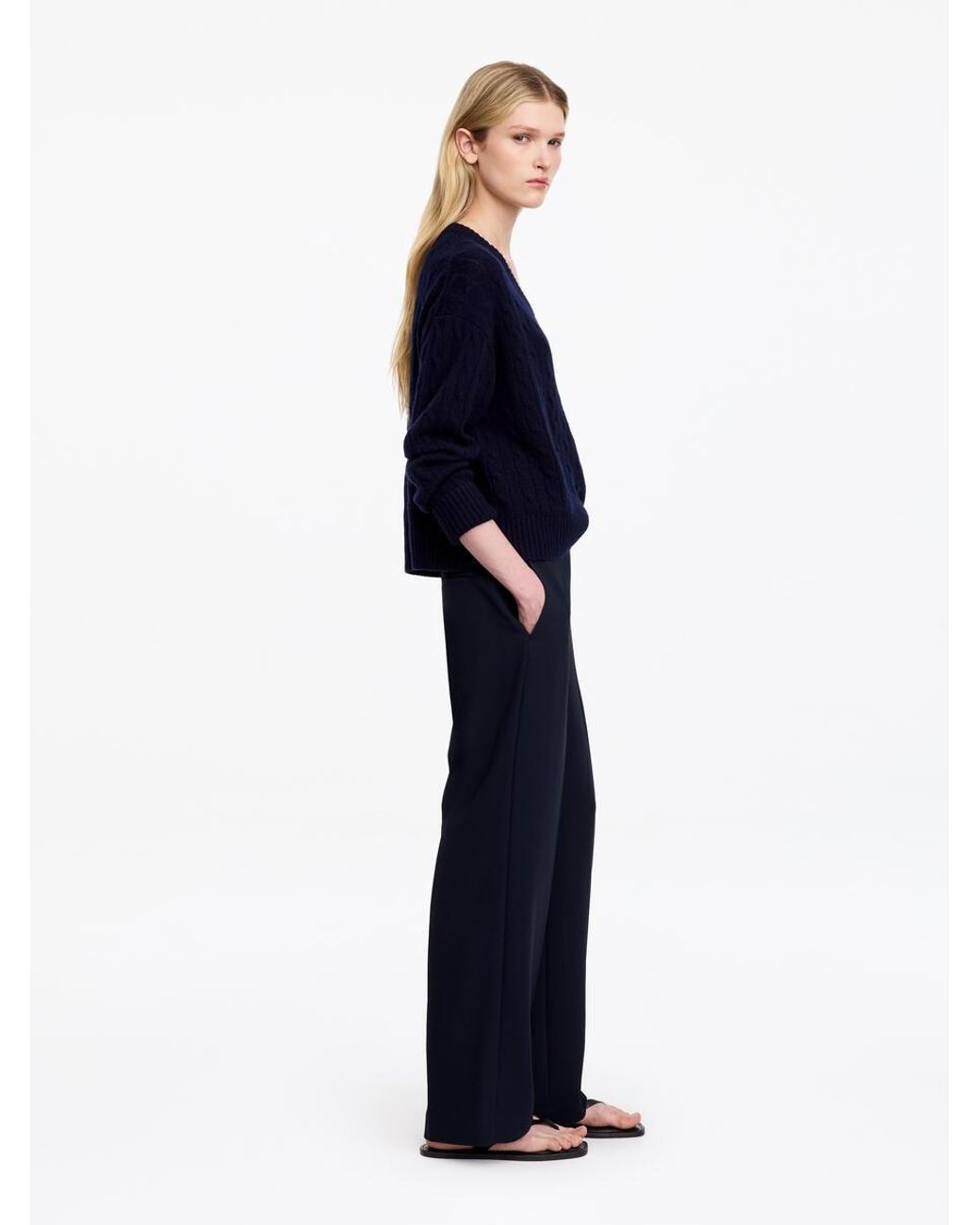 ARKET Blue Straight-Leg Trousers