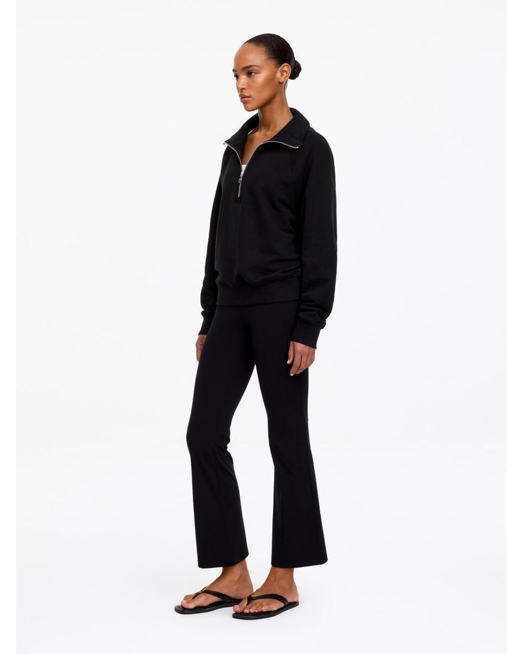 ARKET Black Half-Zip Terry Sweatshirt