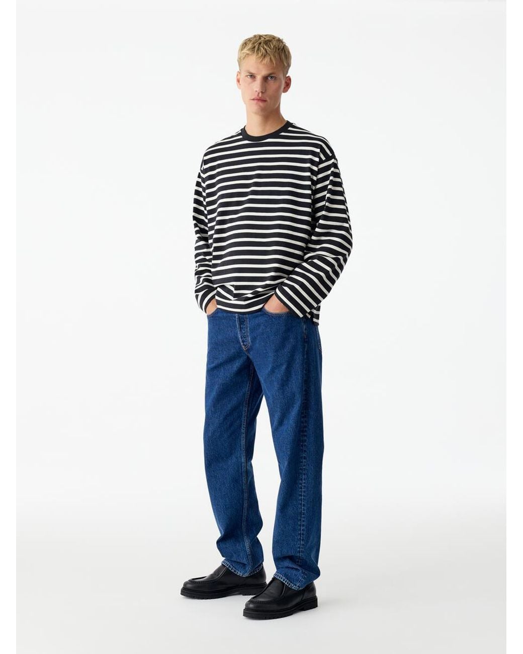 ARKET Blue Relaxed Long-Sleeve T-Shirt for men