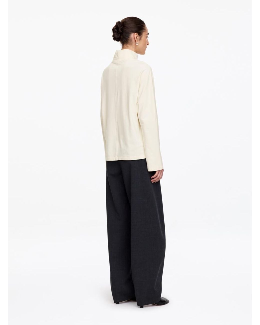 ARKET White Batwing Turtleneck Top