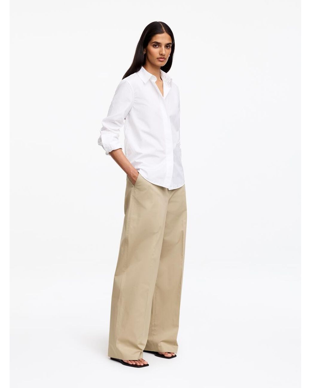 ARKET White Low-Waist Chino Trousers