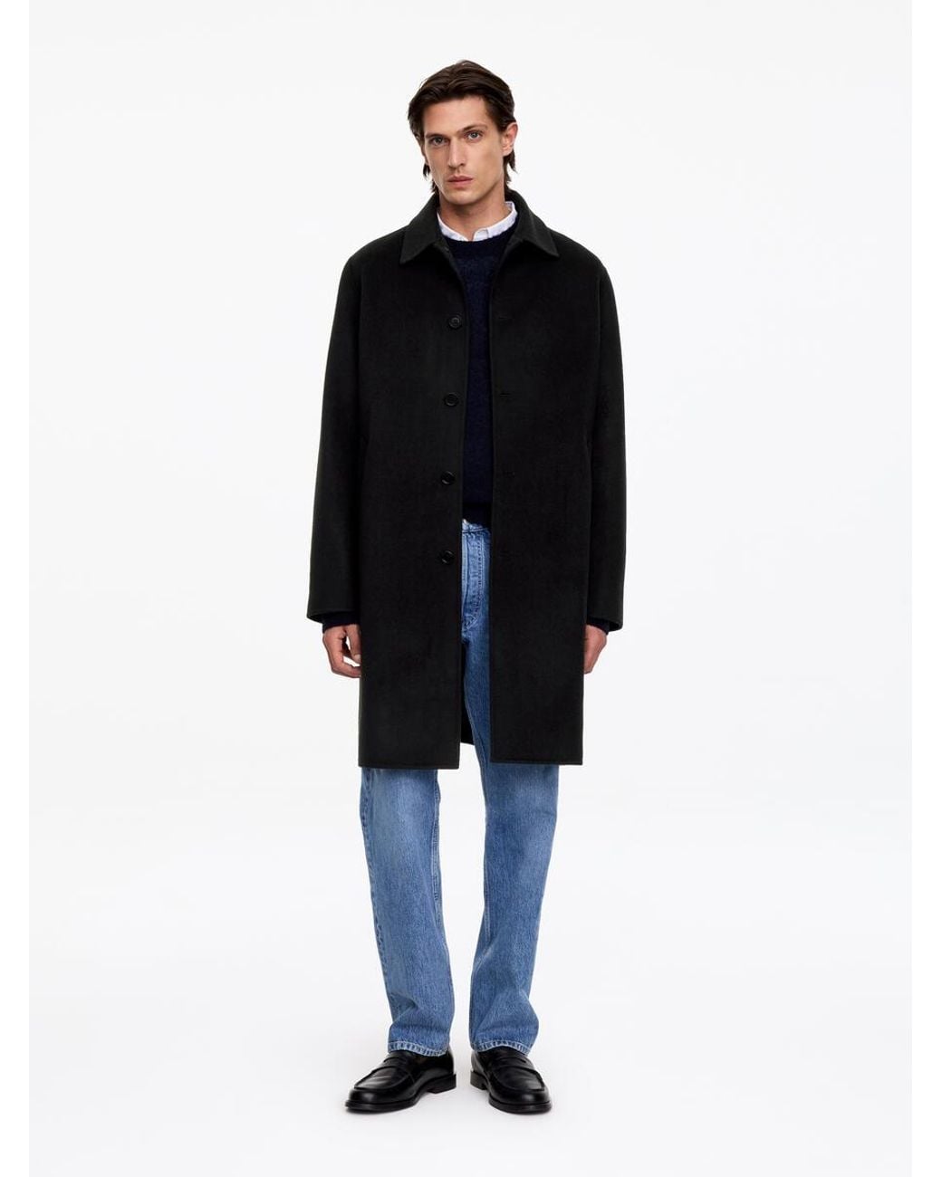 ARKET Blue Double-Face Wool Coat for men