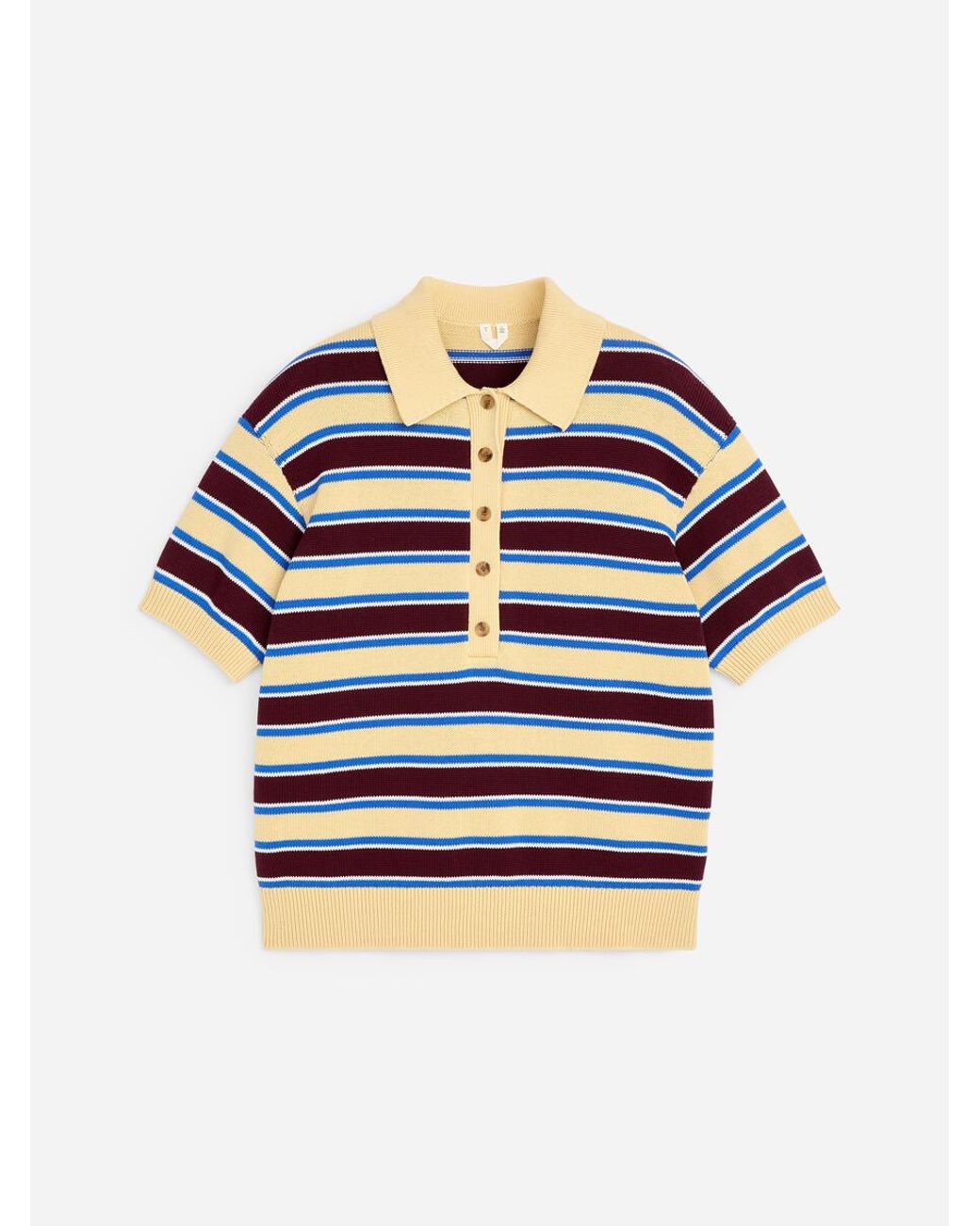 ARKET Red Short-Sleeve Cotton Polo Shirt
