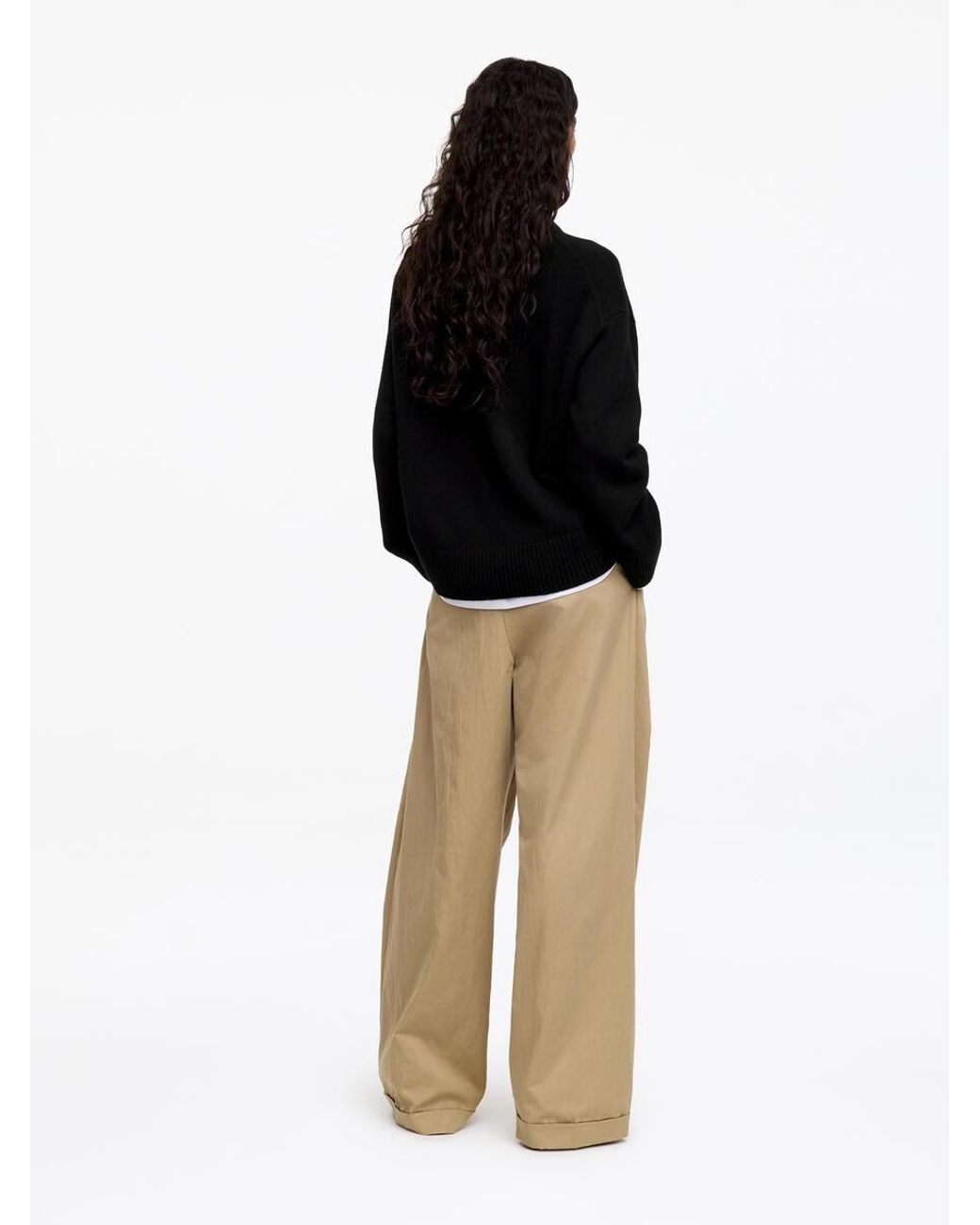 ARKET Black Oversized Pure Cashmere Jumper