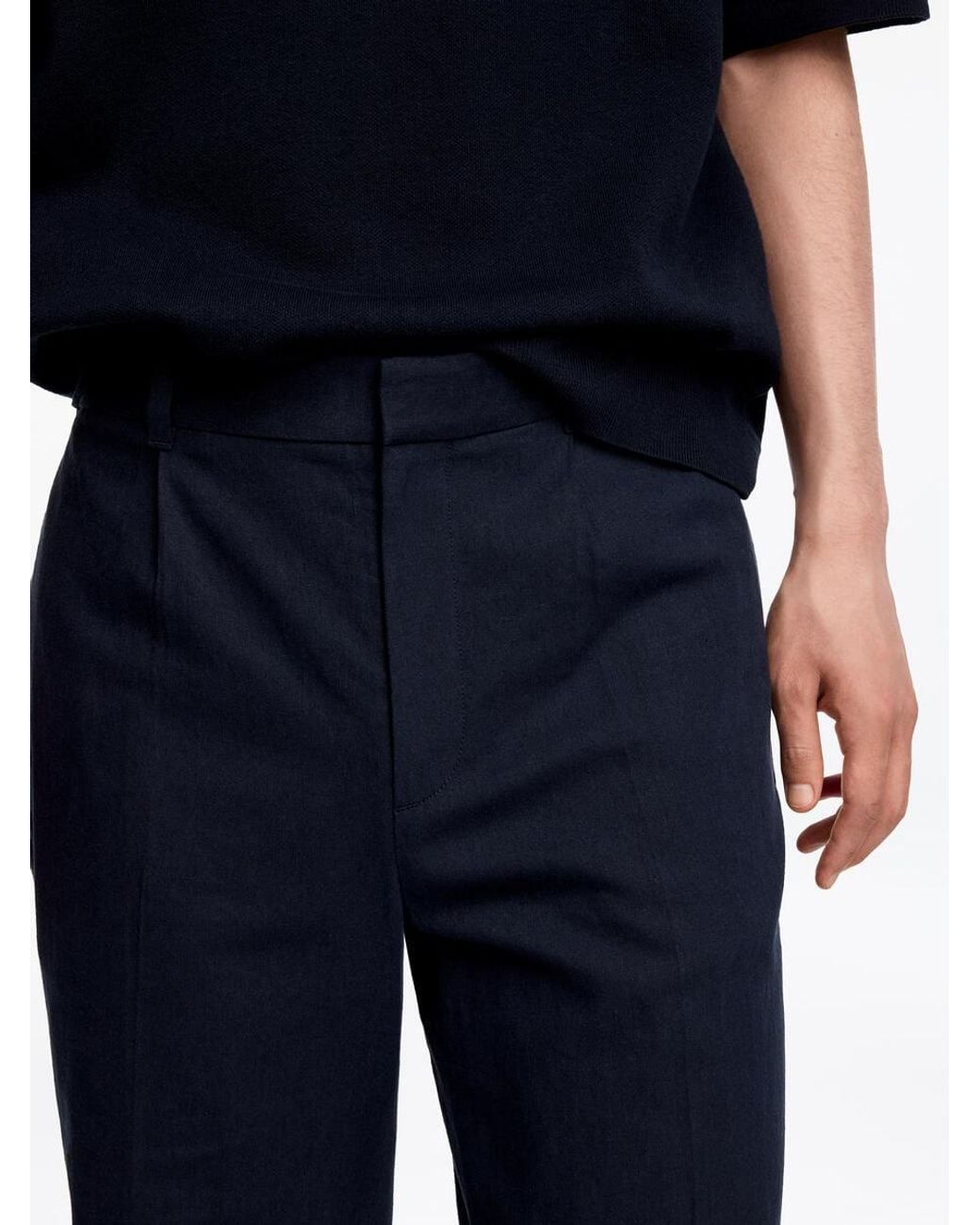 ARKET Blue Linen Blend Trousers for men