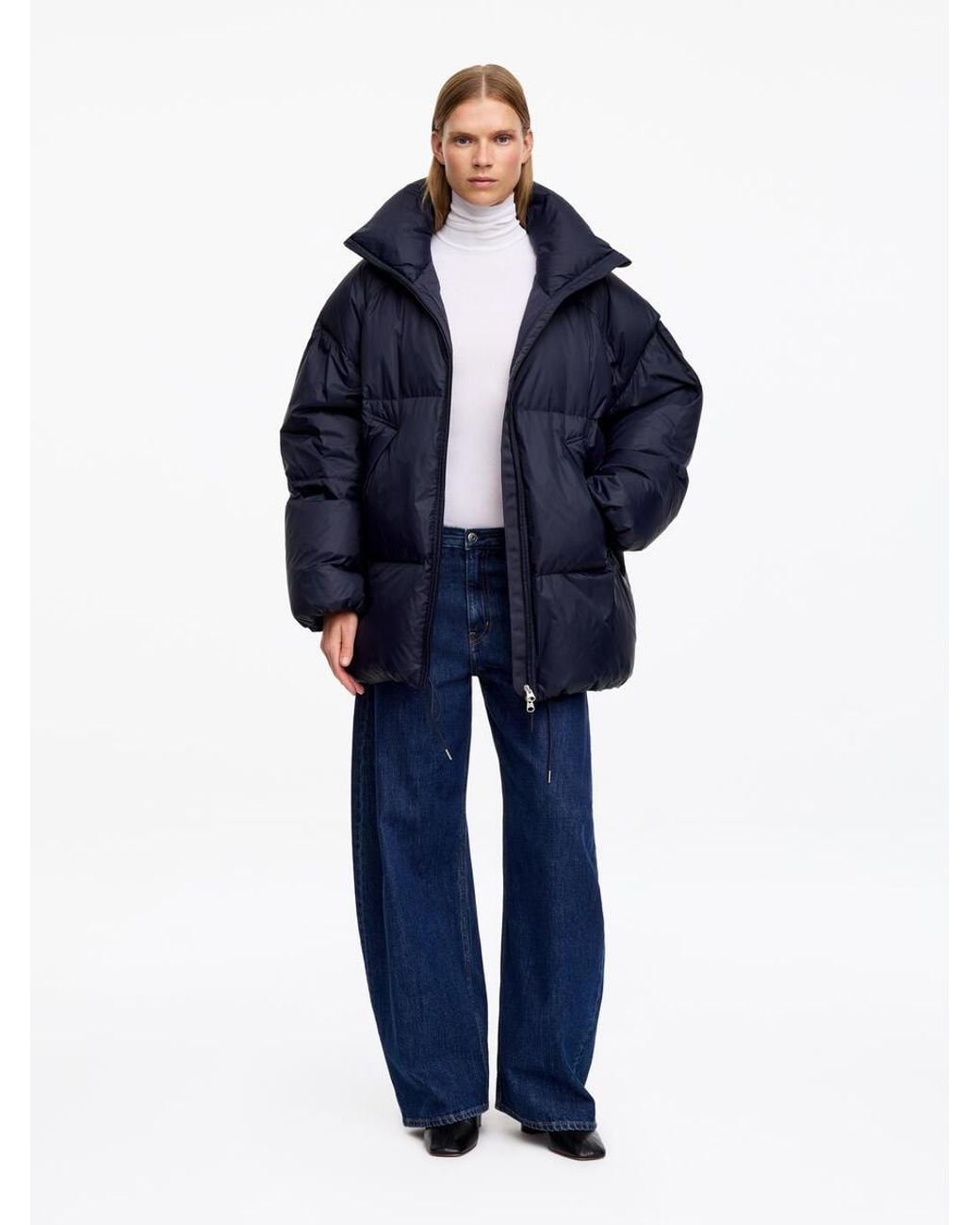 ARKET Blue Upcycled Down Puffer Jacket