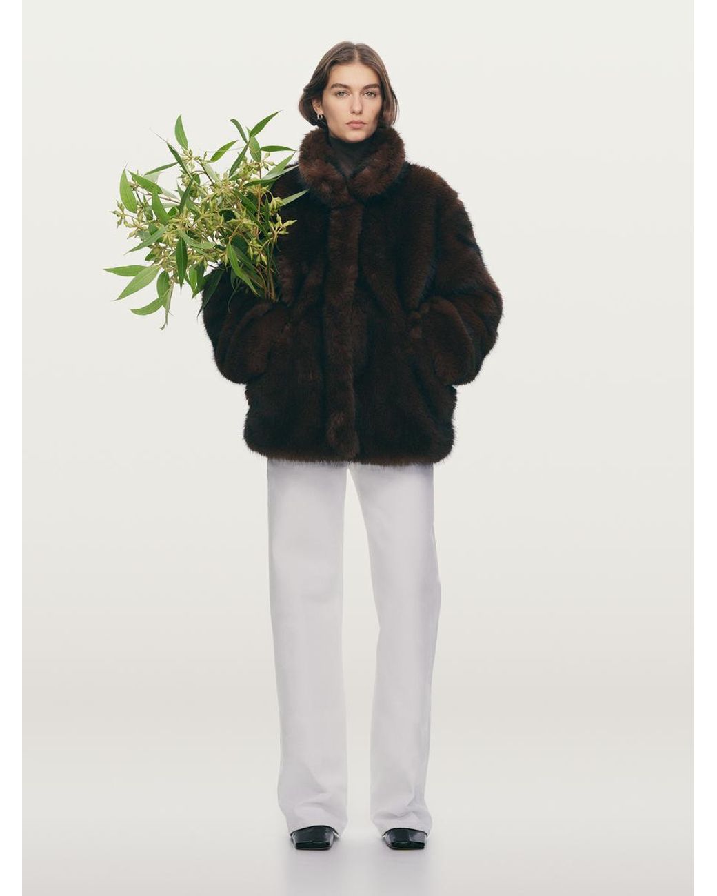 ARKET Black Faux Fur Jacket