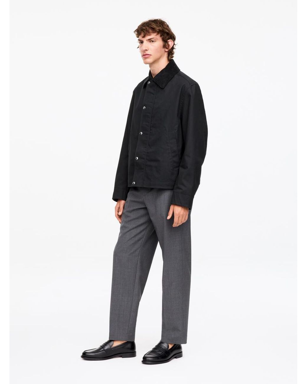 ARKET Black Short Waxed Jacket for men