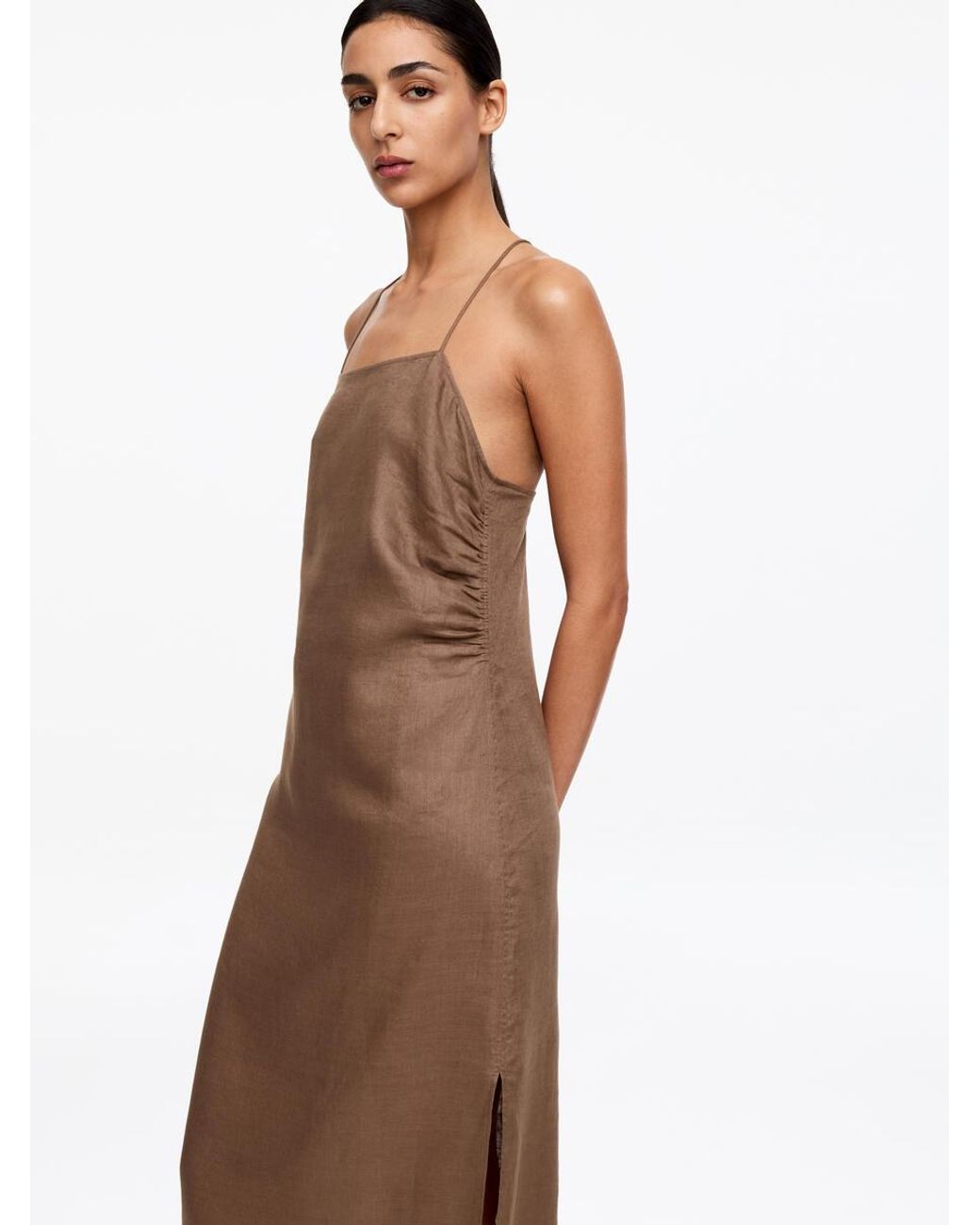 ARKET Natural Linen Midi Dress