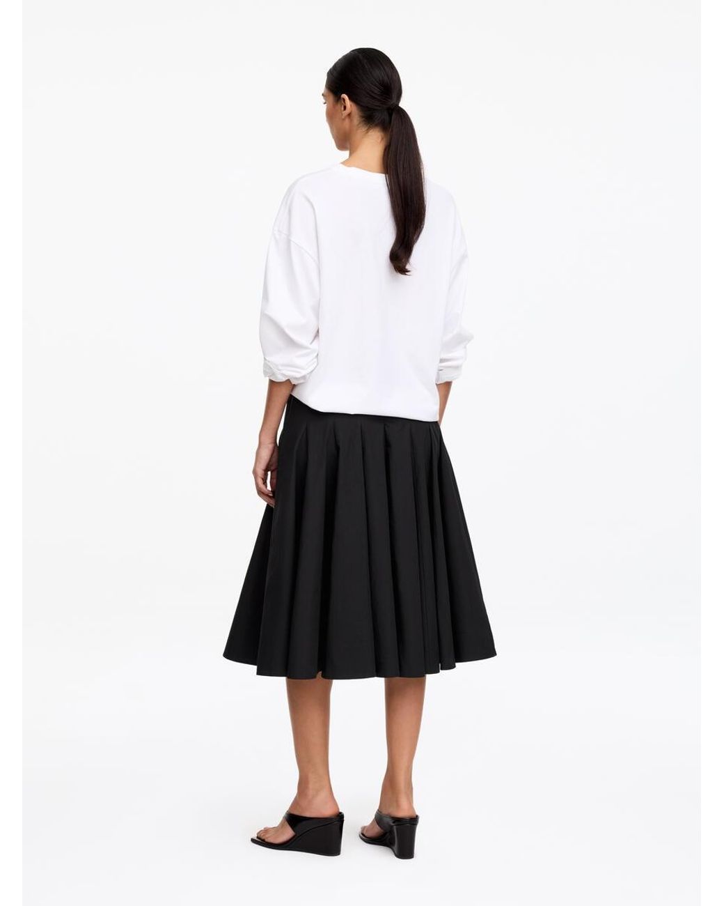 ARKET White Cotton Midi Skirt
