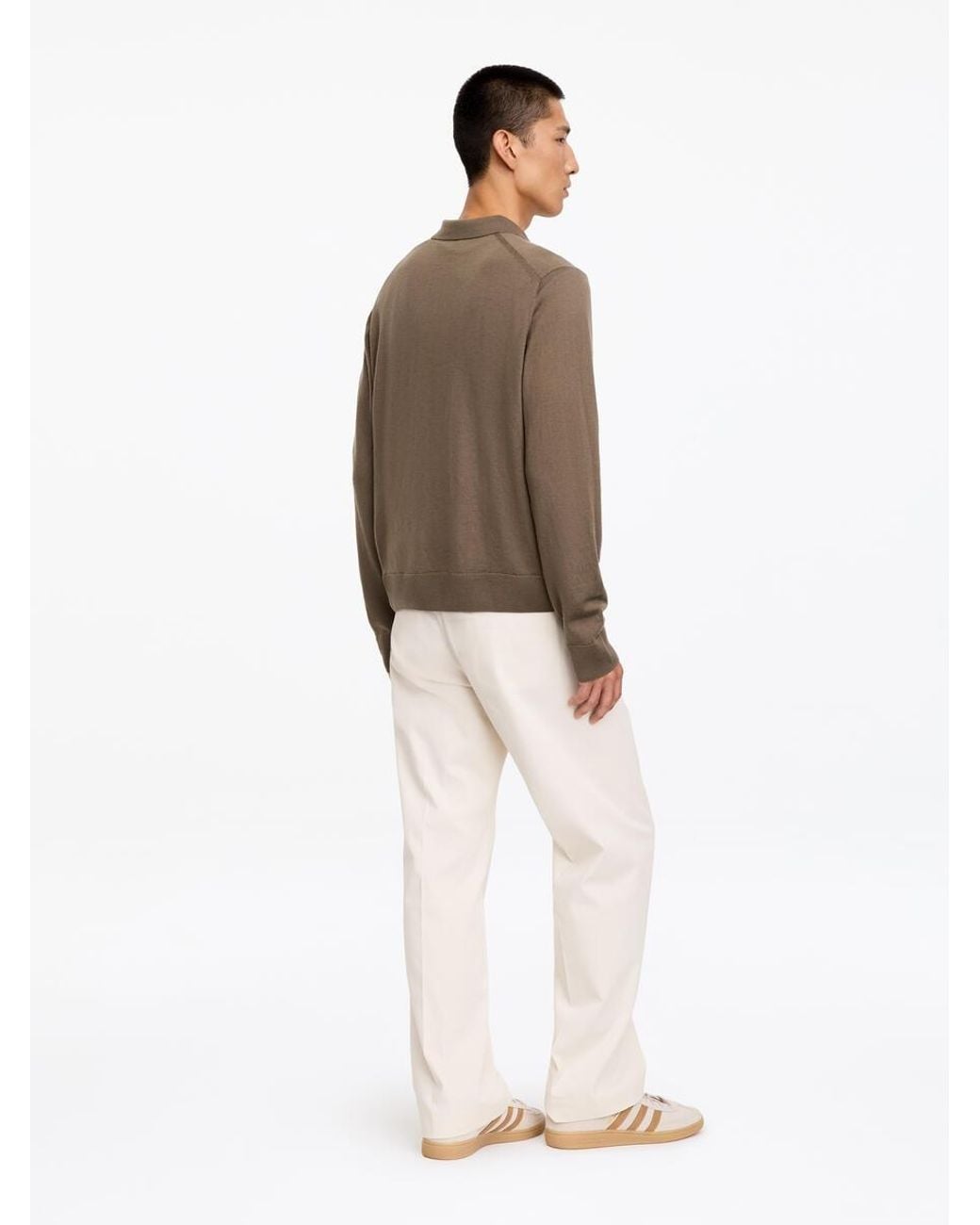 ARKET Brown Merino Polo Jumper for men