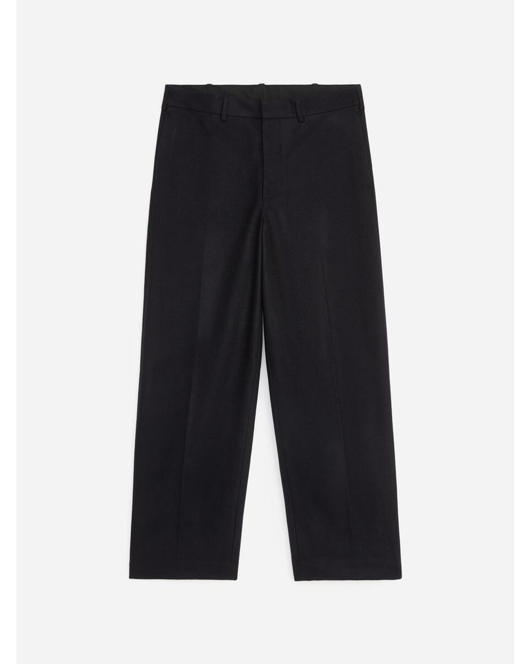 ARKET Gray Wide Flannel Trousers for men