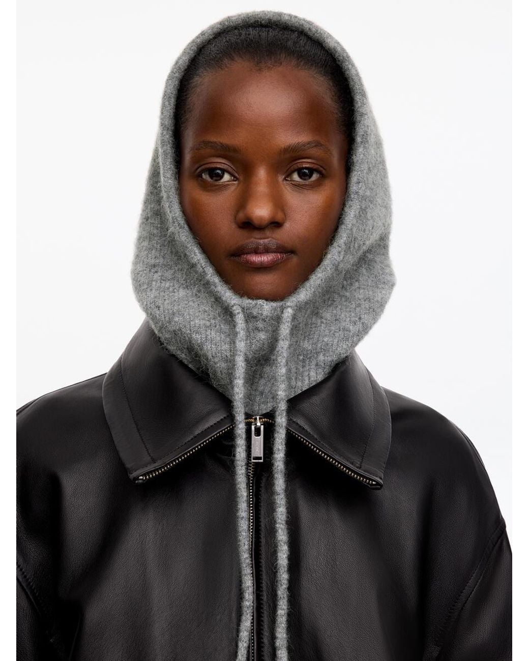 ARKET Black Alpaca-Wool Blend Hood