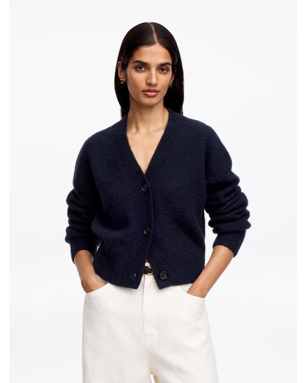 ARKET Blue Alpaca-Wool Blend Cardigan