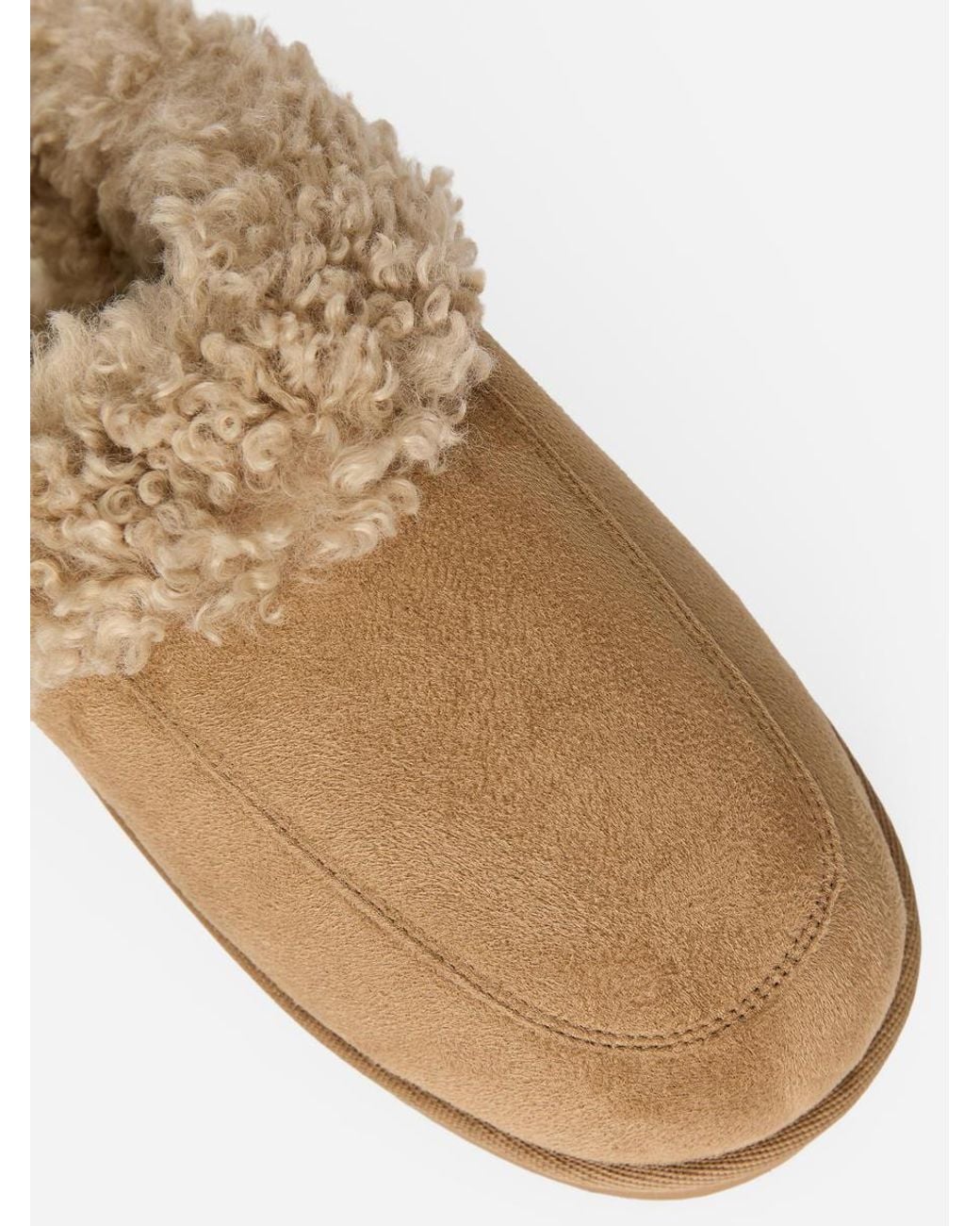 ARKET Natural Faux-Fur Slippers