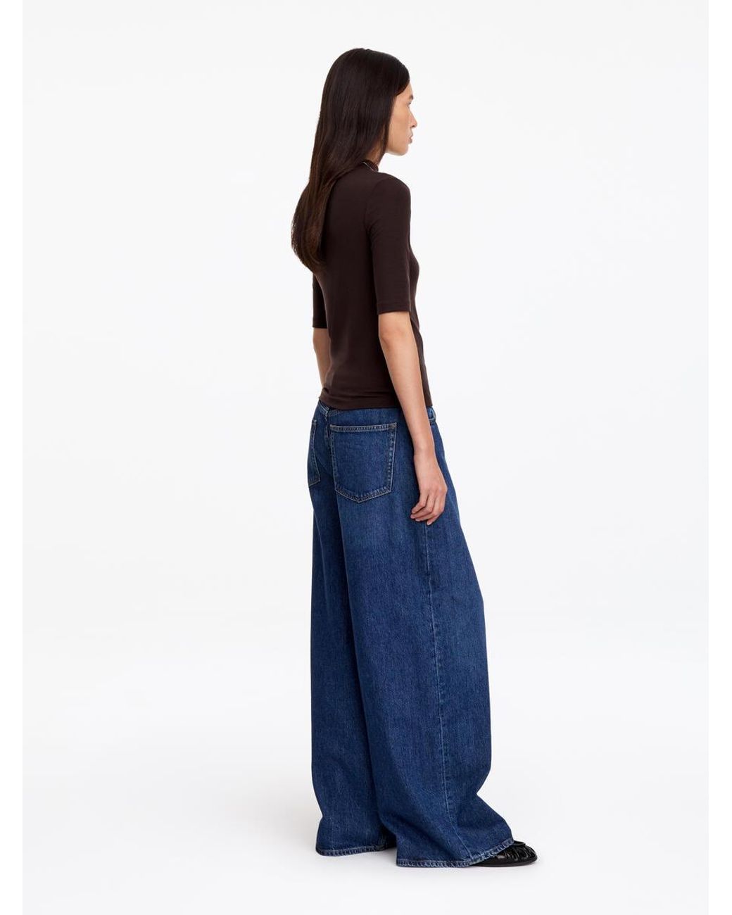 ARKET Red Mock-Neck Lyocell Top