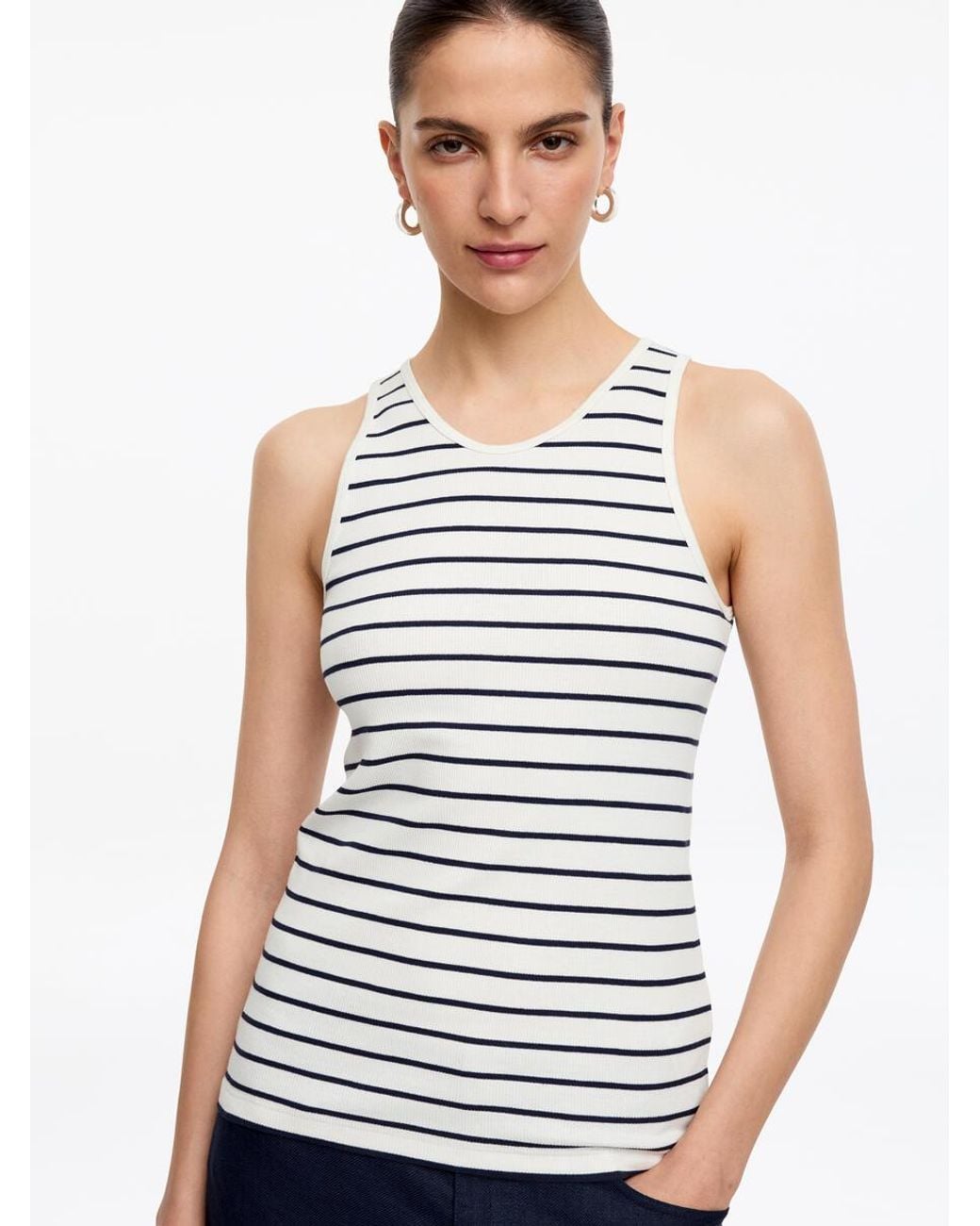 ARKET White Ribbed Tank Top