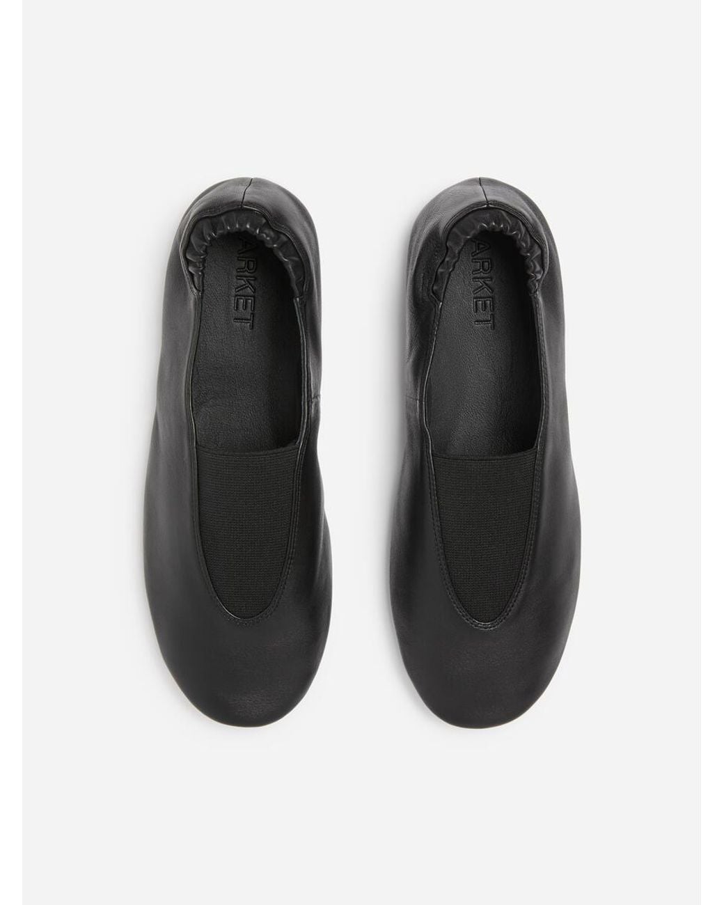 ARKET Black Sporty Leather Ballerinas