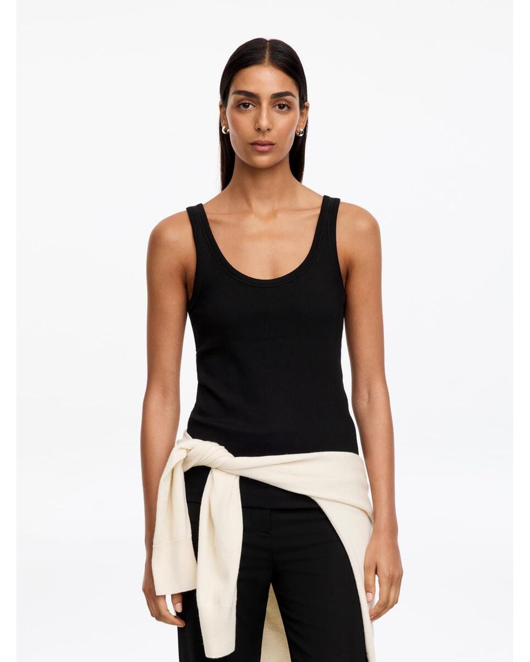 ARKET Black Rib Tank Top