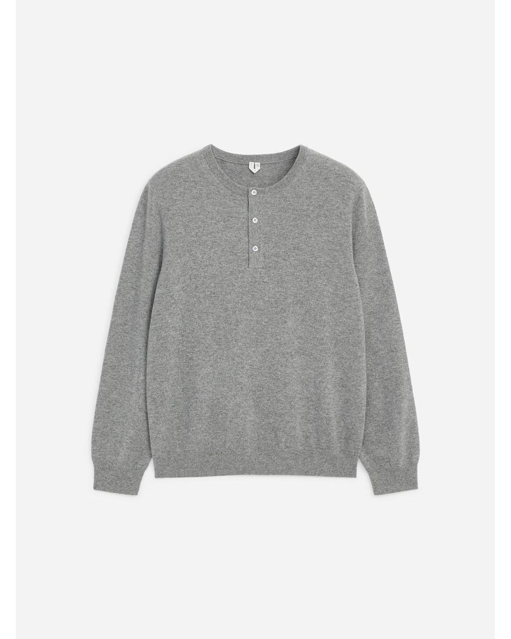 ARKET Gray Cashmere Henley Shirt for men