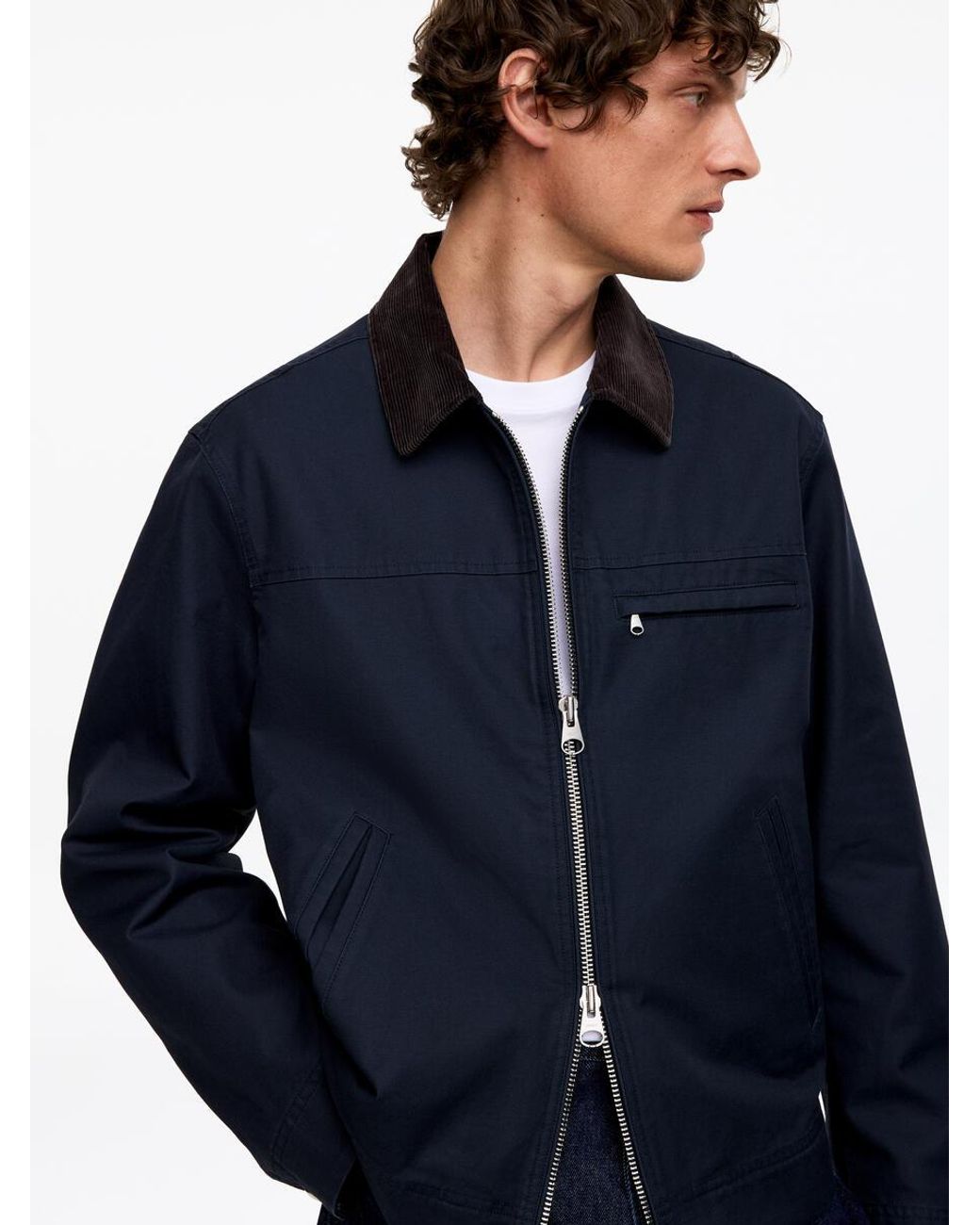 ARKET Blue Cotton Canvas Jacket for men