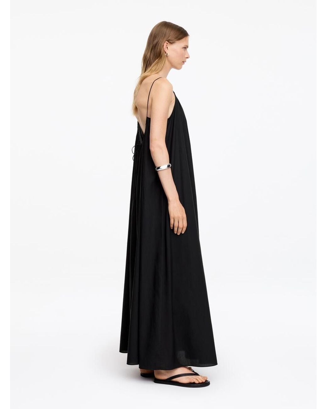ARKET Black Lyocell Cotton Beach Dress