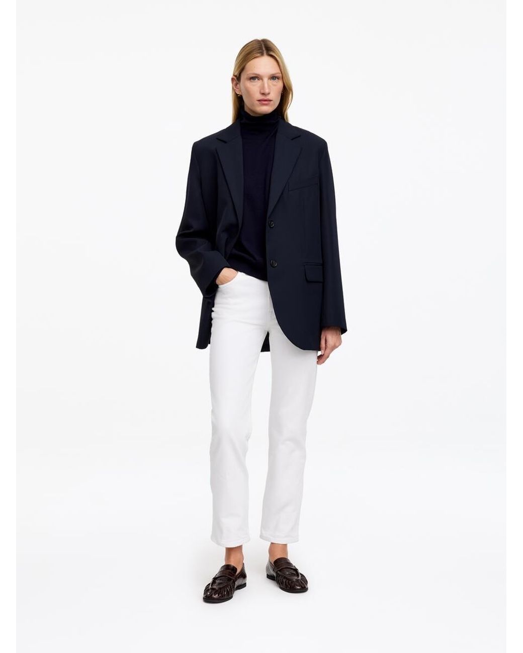 ARKET Blue Jade Cropped Slim Jeans