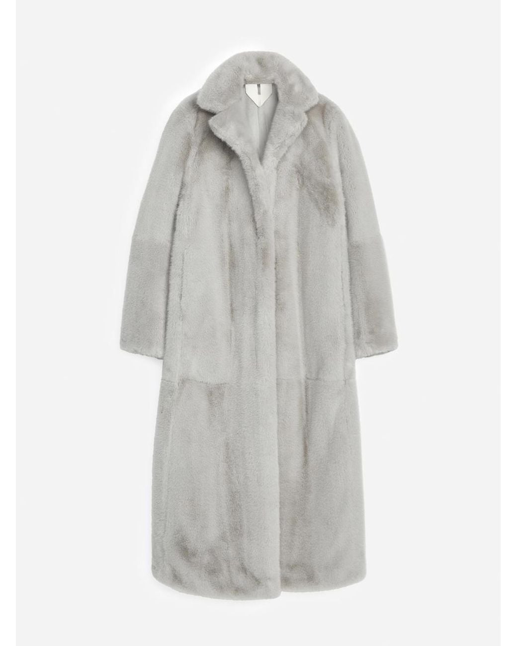 ARKET Gray Faux Fur Coat