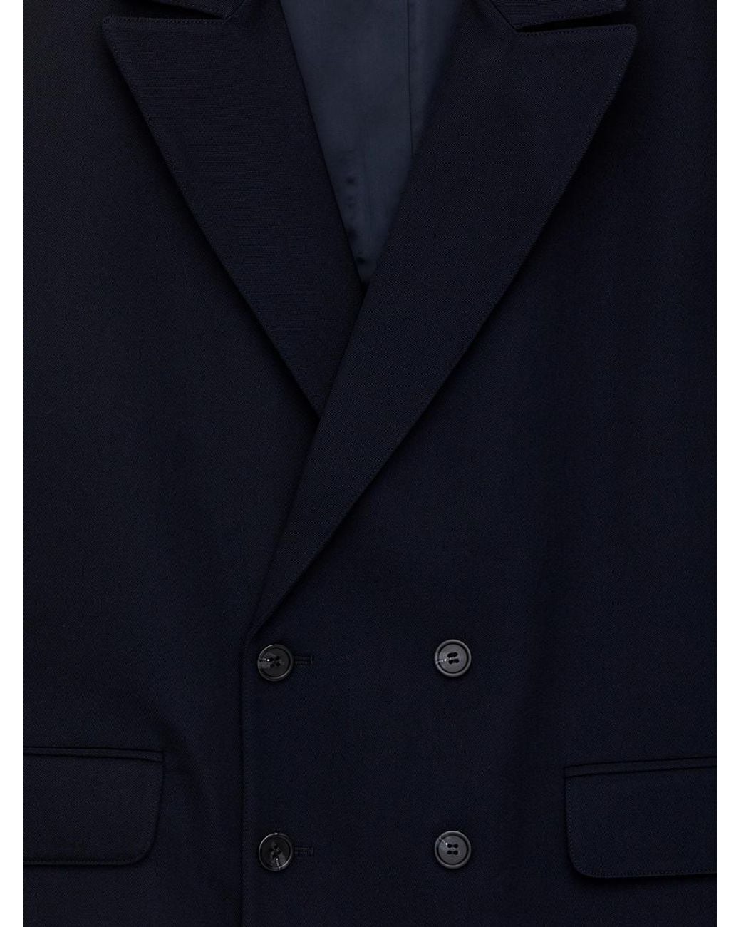 ARKET Blue Double-Breasted Wool Blazer for men