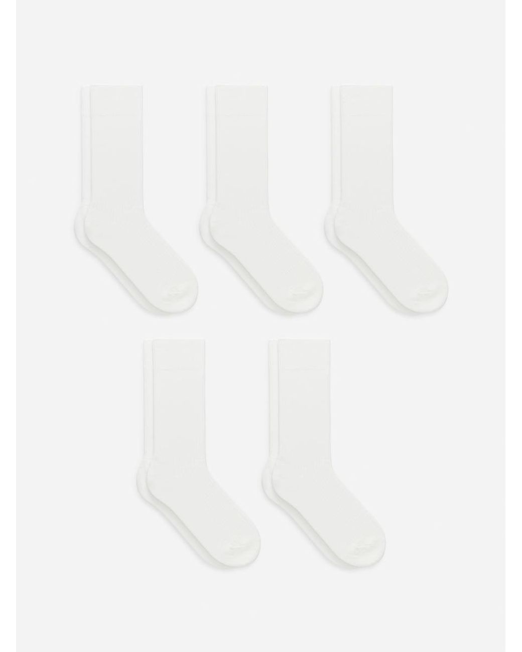 ARKET White Supima Cotton Rib Socks 5 Pairs for men