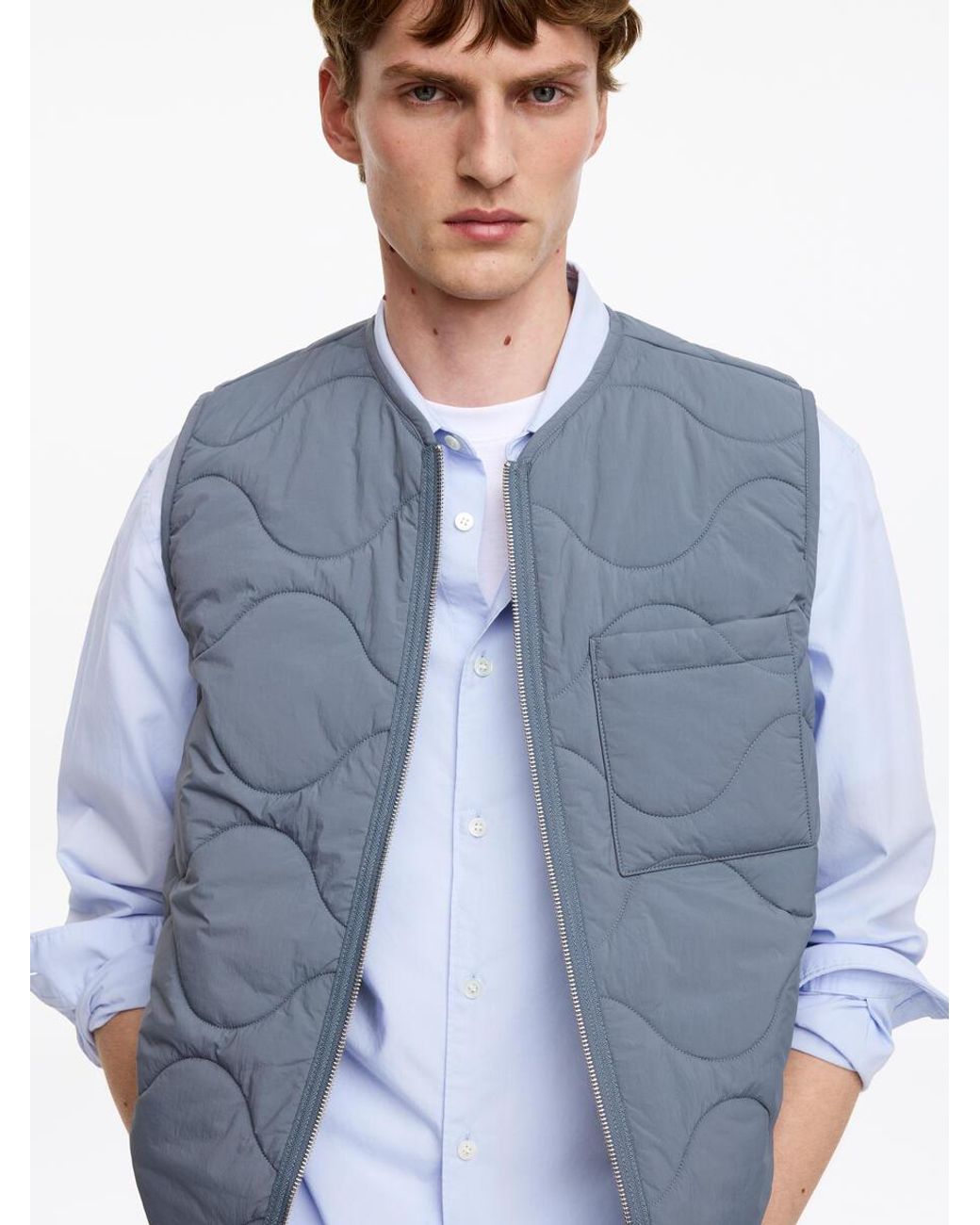 ARKET Blue Quilted Liner Vest for men