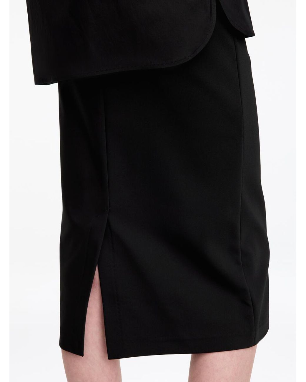 ARKET Black Slim-Fit Pencil Skirt