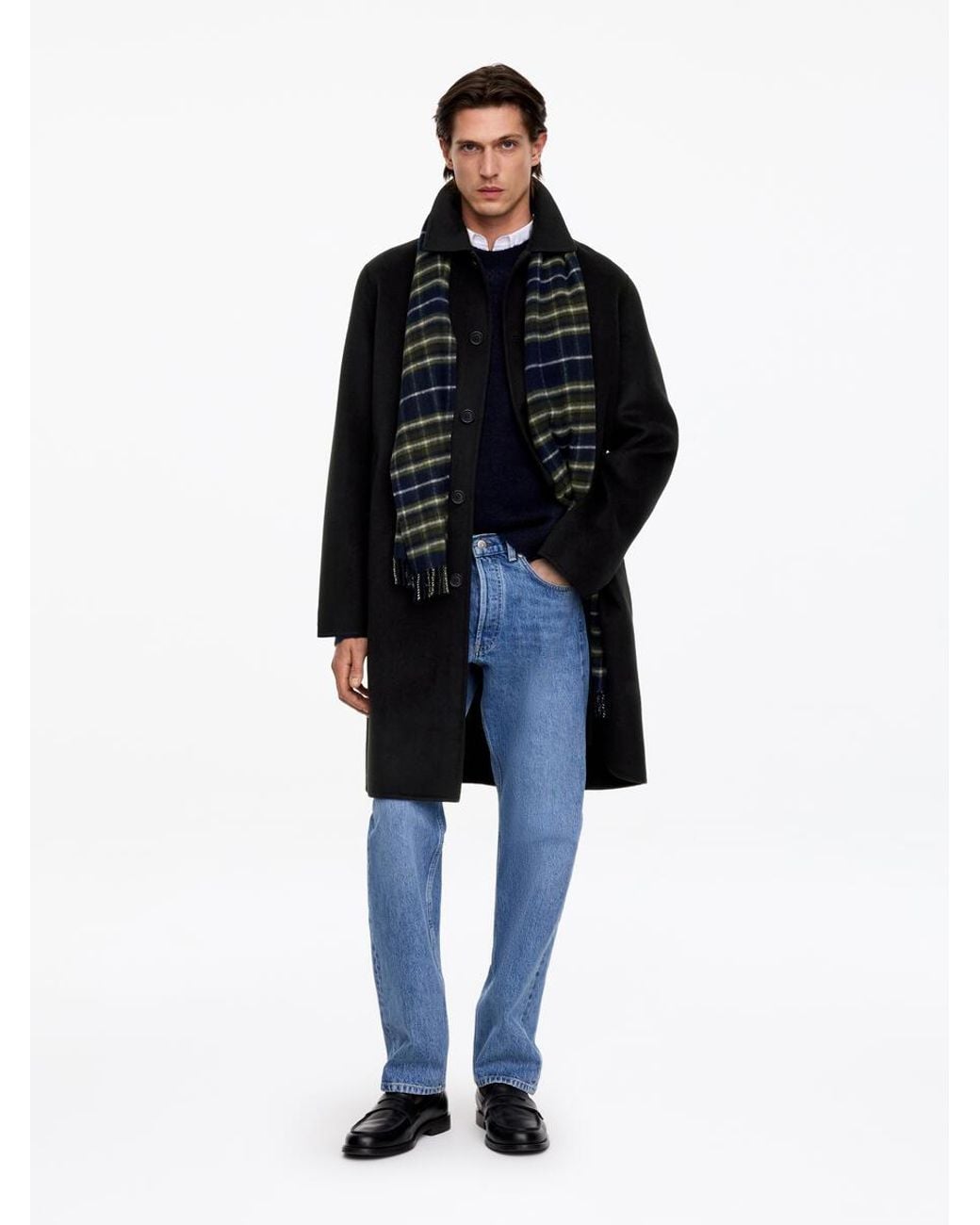 ARKET Blue Double-Face Wool Coat for men